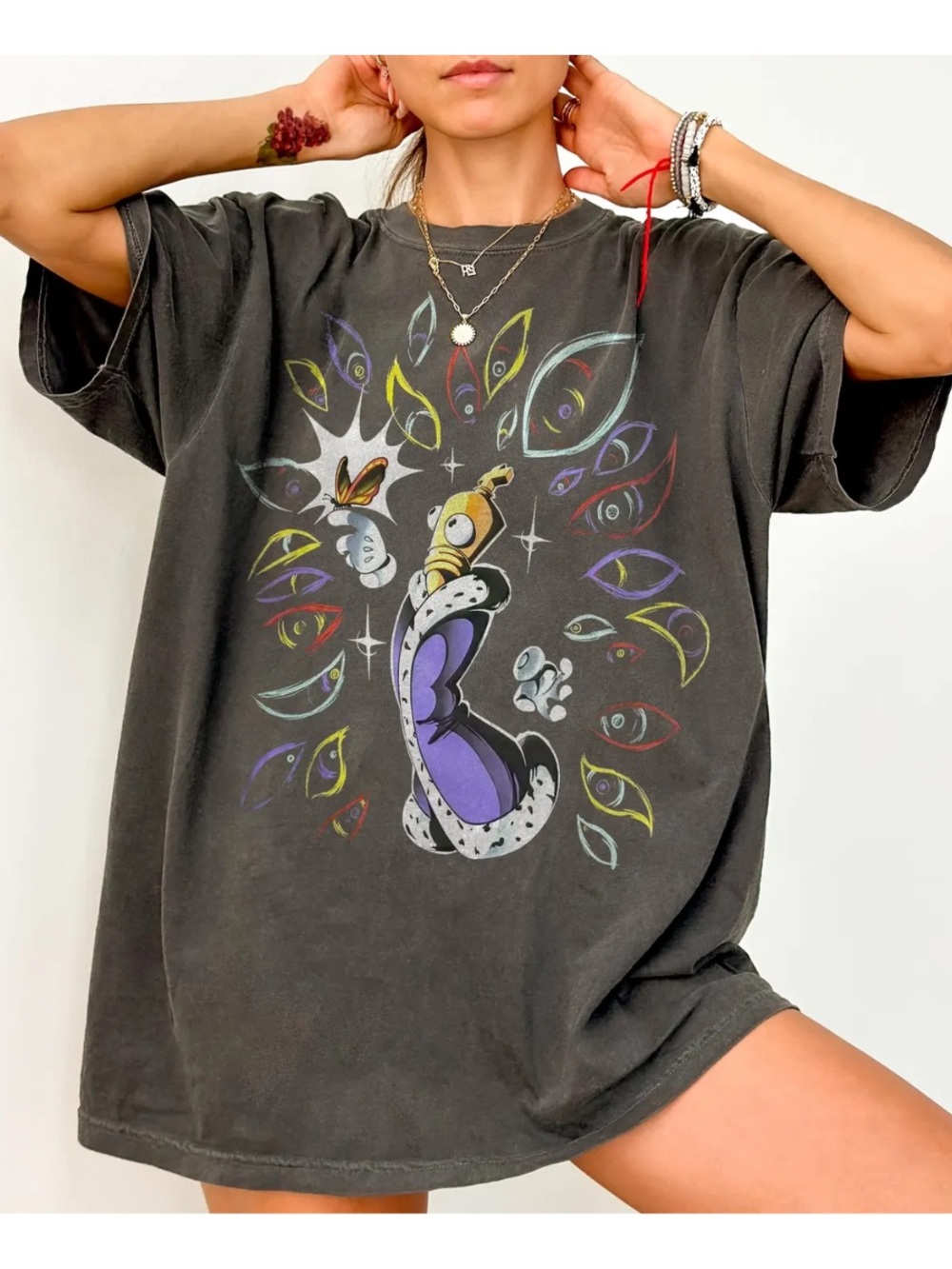 Graphic Pepper Oversized Women’s Tee with Purple Accent